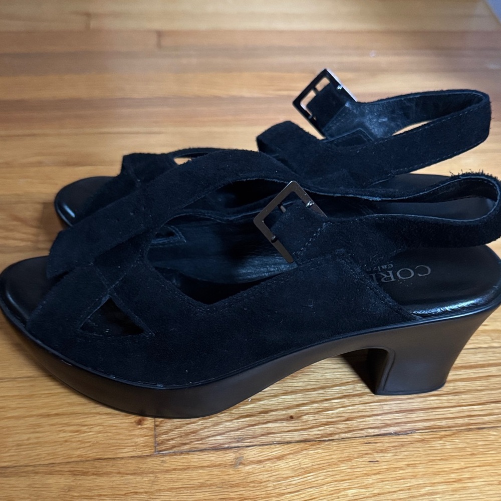 Cordani Black Suede Heeled Sandals